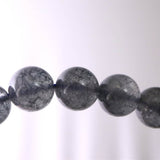 インディゴライト （ブルー トルマリン 入り 水晶） 8.5mm玉ブレスレット 18.5g (ID:24985)