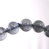 インディゴライト （ブルー トルマリン 入り 水晶） 8.5mm玉ブレスレット 18.5g (ID:24985)