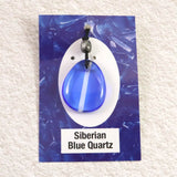 H&E社 シベリアンブルークォーツ　タンブル コード ペンダント 9.4g (ID:25107)