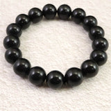 ロシア産 シュンガイト AAグレード 12mm玉ブレスレット 49.3g (ID:25169)