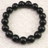 ロシア産 シュンガイト AAグレード 12mm玉ブレスレット 49.3g (ID:25169)