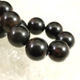 北海道産 ヴァーミリオンオブシディアン（紅十勝） 12mm玉ブレスレット 証明書付 36.8g (ID:25175)