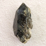 岐阜県中津川市蛭川産 黒水晶 原石 玉滴石付 カテドラル 63.71g (ID:25304)