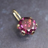 パープルガーネット 5mmラウンド ペンダントトップ チャーム K18YG  0.69ct (ID:25428)