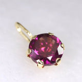 パープルガーネット 5mmラウンド ペンダントトップ チャーム K18YG  0.69ct (ID:25428)