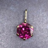 パープルガーネット 5mmラウンド ペンダントトップ チャーム K18YG  0.69ct (ID:25428)