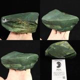 出雲碧玉 出雲石 135mm原石磨き 置物 ディレクトリカード付 589g　 (ID:25471)