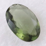 モルダバイト AAA 9.2mmオーバル ファセットカット ルース ディレクトリカード付 1.03ct (ID:25821)