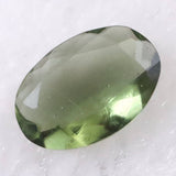 モルダバイト AAA 9.2mmオーバル ファセットカット ルース ディレクトリカード付 1.03ct (ID:25821)