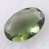 モルダバイト AAA 9.2mmオーバル ファセットカット ルース ディレクトリカード付 1.03ct (ID:25821)