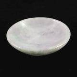 ミャンマー産 ホワイト翡翠 ヒスイ 52mm小皿 36.8g (ID:25945)