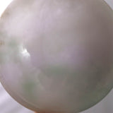 ミャンマー産 ホワイト翡翠 ヒスイ 52mm小皿 36.8g (ID:25945)