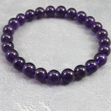 ウルグアイ産 アメジスト 7.5m玉ブレスレット 15.4g (ID:26097)