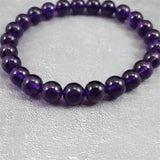 ウルグアイ産 アメジスト 7.5m玉ブレスレット 15.4g (ID:26097)