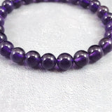 ウルグアイ産 アメジスト 7.5m玉ブレスレット 15.4g (ID:26097)