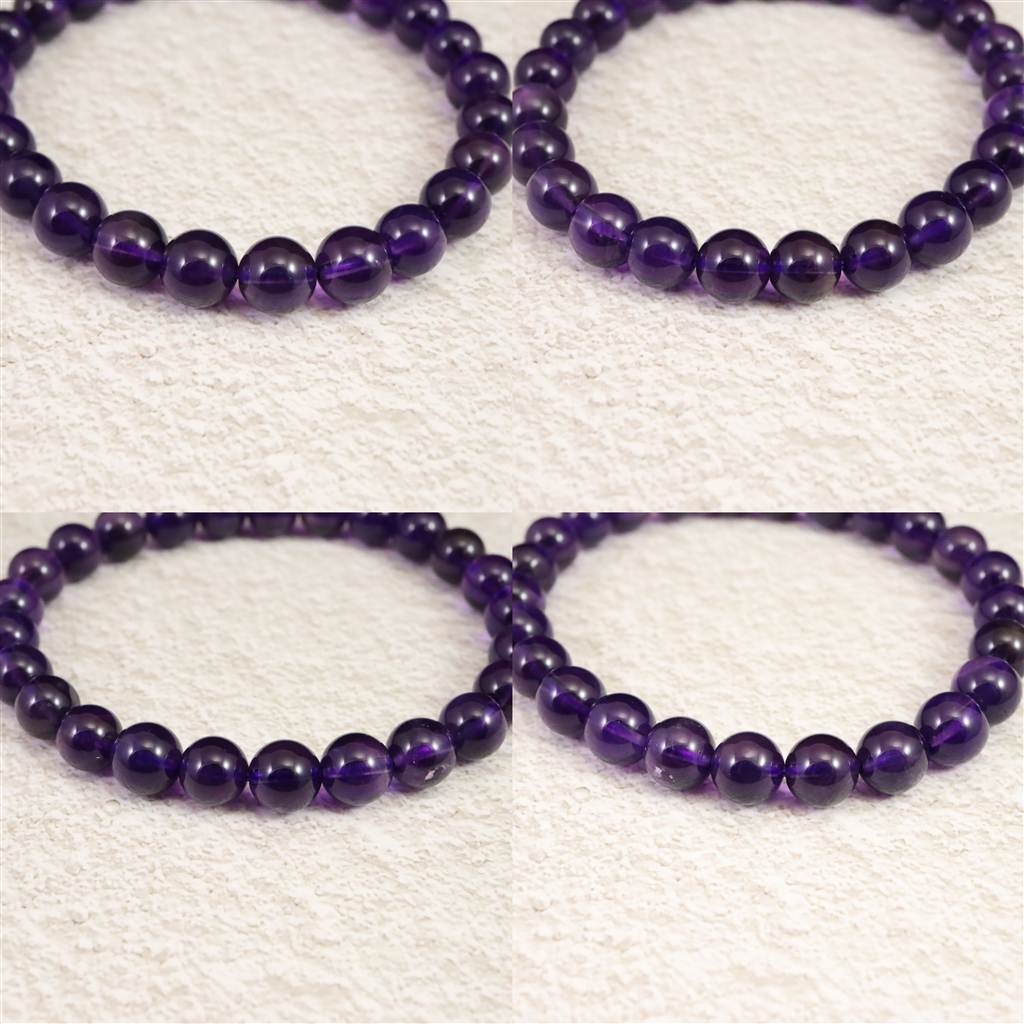 ウルグアイ産 アメジスト 7.5m玉ブレスレット 15.4g (ID:26097) | 榎本通商