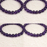 ウルグアイ産 アメジスト 7.5m玉ブレスレット 15.4g (ID:26097)