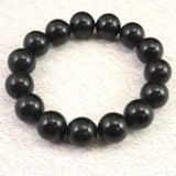 ロシア産 シュンガイト AAグレード 14.5mm玉ブレスレット 73.7g (ID:26119)