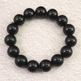 ロシア産 シュンガイト AAグレード 14.5mm玉ブレスレット 73.7g (ID:26119)