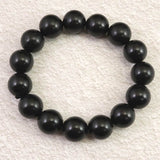 ロシア産 シュンガイト AAグレード 14.5mm玉ブレスレット 73.7g (ID:26119)