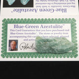 H&E社　ブルーグリーン アゼツライト（AZOZEO)　原石 証明書付 10.1g (ID:26253)