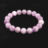 ライラックピンク クンツァイト 11.5mm玉ブレスレット 46.9g (ID:26328)