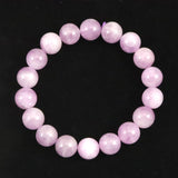 ライラックピンク クンツァイト 11.5mm玉ブレスレット 46.9g (ID:26328)
