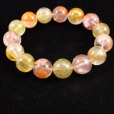 オーロラクォーツ ライモナイトインクォーツ 14.5mm玉ブレスレット 65.6g (ID:26473)