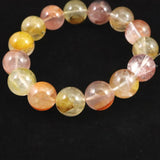 オーロラクォーツ ライモナイトインクォーツ 14.5mm玉ブレスレット 65.6g (ID:26473)