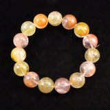 オーロラクォーツ ライモナイトインクォーツ 14.5mm玉ブレスレット 65.6g (ID:26473)