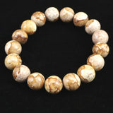 姫川薬石（ブラウン） 12mm玉ブレスレット　証明書付　41.4ｇ (ID:26549)