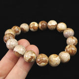 姫川薬石（ブラウン） 12mm玉ブレスレット　証明書付　41.4ｇ (ID:26549)