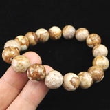 姫川薬石（ブラウン） 12mm玉ブレスレット　証明書付　41.4ｇ (ID:26549)