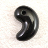 隠岐の島 黒曜石 30.5mm勾玉 ディレクトリーカード付 9.2g (ID:26779)