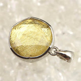 ギベオン ゴールドカラー 12mm六芒星カット　ペンダントトップ 2.8g (ID:27403)