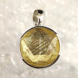 ギベオン ゴールドカラー 12mm六芒星カット　ペンダントトップ 2.8g (ID:27403)