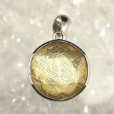 ギベオン ゴールドカラー 12mm六芒星カット　ペンダントトップ 2.8g (ID:27403)