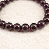 ロードライト　ガーネット 5A 　8mm玉ブレスレット　27.1ｇ (ID:27558)