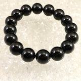 チベット産 天然モリオン水晶 4A  12mm玉 ブレスレット 39.6g (ID:27633)