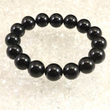 チベット産 天然モリオン水晶 4A  12mm玉 ブレスレット 39.6g (ID:27633)