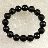 チベット産 天然モリオン水晶 4A  12mm玉 ブレスレット 39.6g (ID:27633)