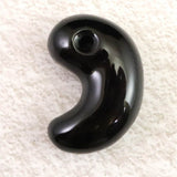 隠岐の島 黒曜石 30.5mm勾玉 ディレクトリーカード付 9.4g (ID:27850)