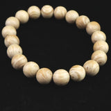 ホワイトドラゴンアイ ウッドビーズ 10mm玉ブレスレット 証明書付 6.0g (ID:27853)