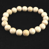 ホワイトドラゴンアイ ウッドビーズ 10mm玉ブレスレット 証明書付 6.0g (ID:27853)