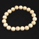 ホワイトドラゴンアイ ウッドビーズ 10mm玉ブレスレット 証明書付 6.0g (ID:27853)