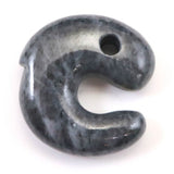 糸魚川翡翠  ヒスイ 黒 30mm飛龍勾玉 ディレクトリカード付 15.4g (ID:27994)
