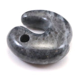 糸魚川翡翠  ヒスイ 黒 30mm飛龍勾玉 ディレクトリカード付 15.4g (ID:27994)