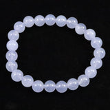 ブルーカルセドニー　8.5mm玉ブレスレット 19.2g (ID:28088)