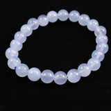 ブルーカルセドニー　8.5mm玉ブレスレット 19.2g (ID:28088)