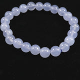 ブルーカルセドニー　8.5mm玉ブレスレット 19.2g (ID:28088)